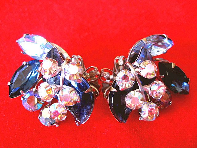 Beau Jewels Beaujewels Sapphire Rhinestone Earrings Beau Jewels Beaujewels Sapphire Rhinestone Earrings