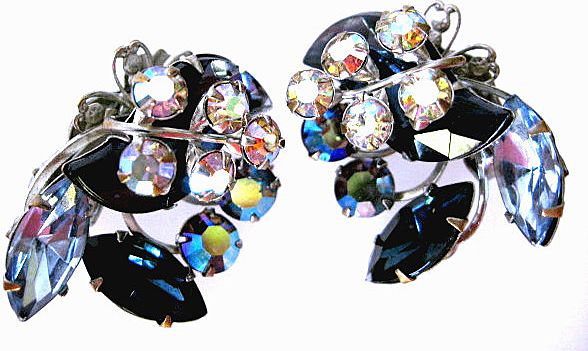 Beau Jewels Beaujewels Sapphire Rhinestone Earrings Beau Jewels Beaujewels Sapphire Rhinestone Earrings