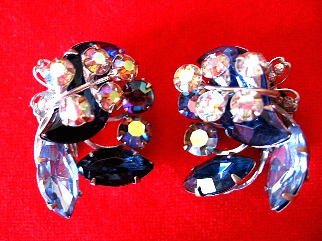 Beau Jewels Beaujewels Sapphire Rhinestone Earrings Beau Jewels Beaujewels Sapphire Rhinestone Earrings