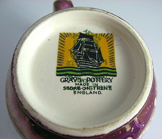 Gray's Pottery Dicken's Das Creamer with Dual Marks Gray's Pottery Dicken's Das Creamer with Dual Marks
