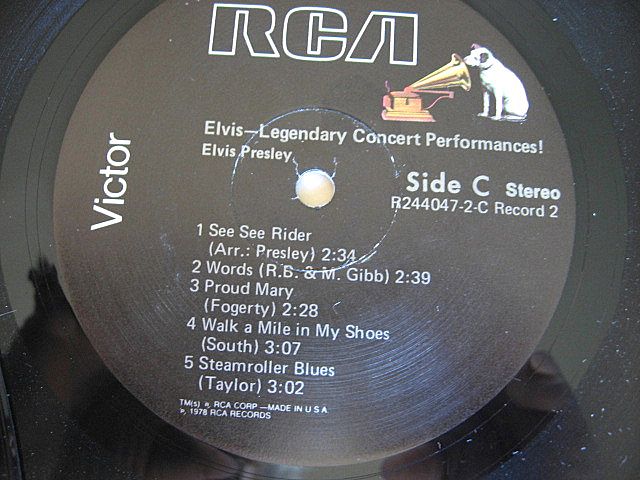 Elvis Legendary Concert Performances 1978 Record Album Elvis Legendary Concert Performances 1978 Record Album