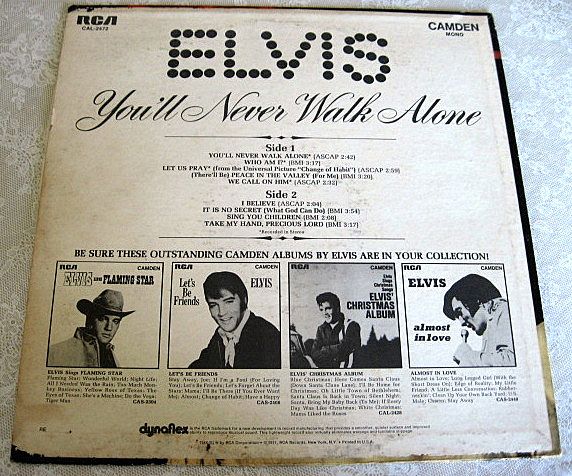 Elvis 1971 You'll Never Walk Alone Record Album Elvis 1971 You'll Never Walk Alone Record Album