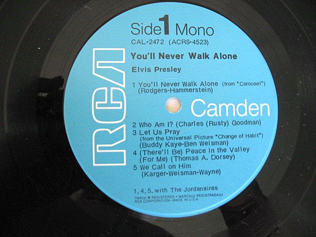 Elvis 1971 You'll Never Walk Alone Record Album Elvis 1971 You'll Never Walk Alone Record Album