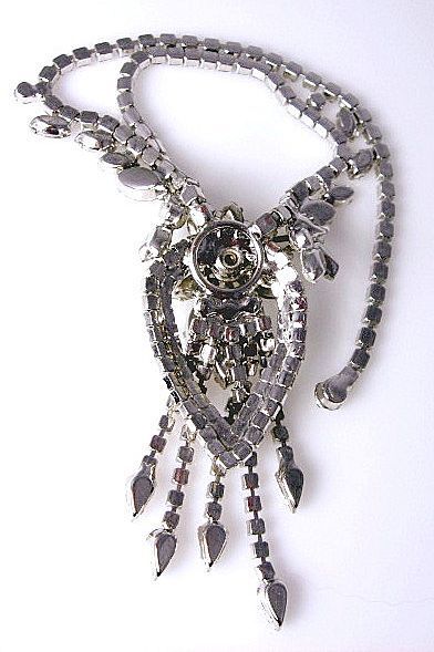 Magnificent Dazzling Rhinestone Waterfall Necklace~Possible Schreiner Magnificent Dazzling Rhinestone Waterfall Necklace~Possible Schreiner