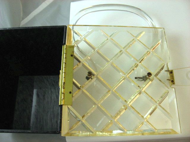 Gray Marbled 1950's Lucite Purse with Carved Lucite Lid and Handle Gray Marbled 1950's Lucite Purse with Carved Lucite Lid and Handle