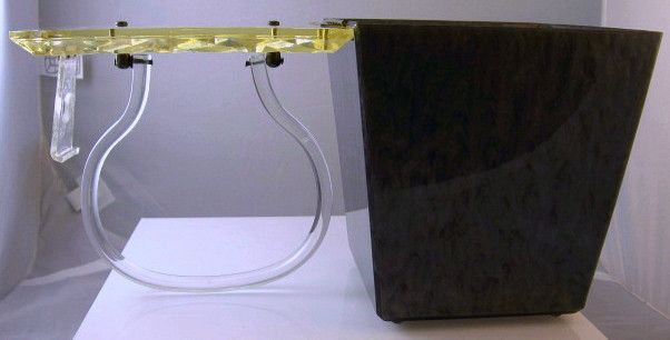 Gray Marbled 1950's Lucite Purse with Carved Lucite Lid and Handle Gray Marbled 1950's Lucite Purse with Carved Lucite Lid and Handle