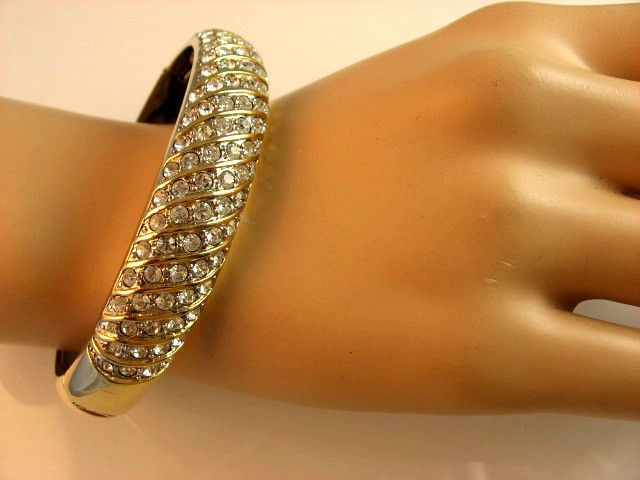 Gold Tone Rhinestone Bangle Bracelet Gold Tone Rhinestone Bangle Bracelet