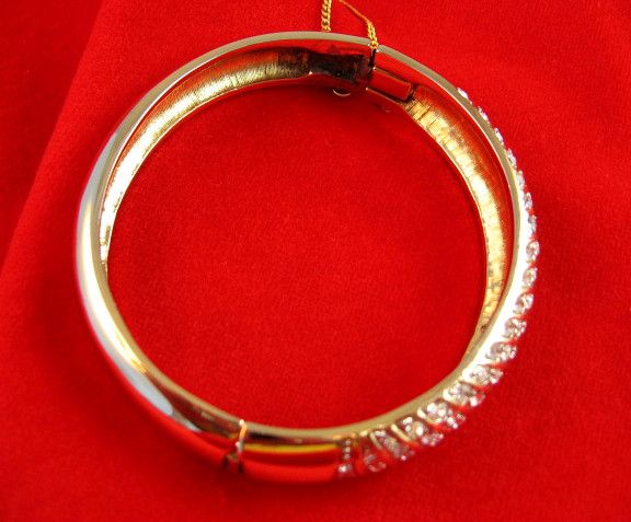 Gold Tone Rhinestone Bangle Bracelet Gold Tone Rhinestone Bangle Bracelet