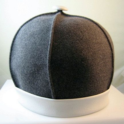 1960's Olge Cassini Mod Felt and Leather Hat 1960's Olge Cassini Mod Felt and Leather Hat
