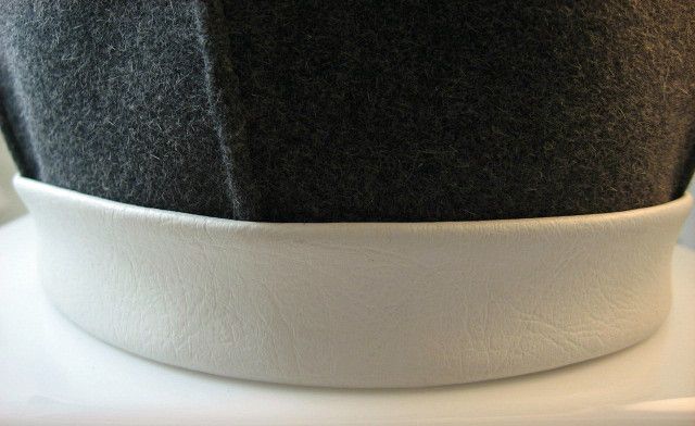1960's Olge Cassini Mod Felt and Leather Hat 1960's Olge Cassini Mod Felt and Leather Hat