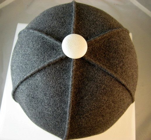 1960's Olge Cassini Mod Felt and Leather Hat 1960's Olge Cassini Mod Felt and Leather Hat