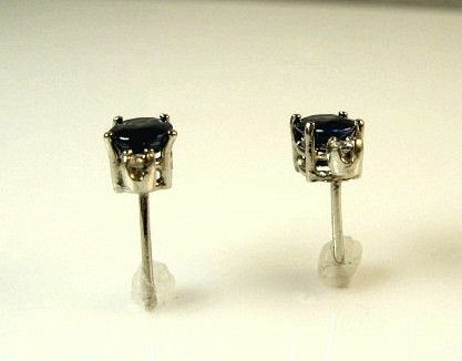 Estate 2.06ctw Sapphire and Diamond 14K Gold Stud Earrings Estate 2.06ctw Sapphire and Diamond 14K Gold Stud Earrings