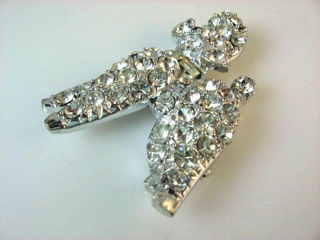 Adorable Pell Rhinestone Encrusted Poodle Figural Pin Adorable Pell Rhinestone Encrusted Poodle Figural Pin