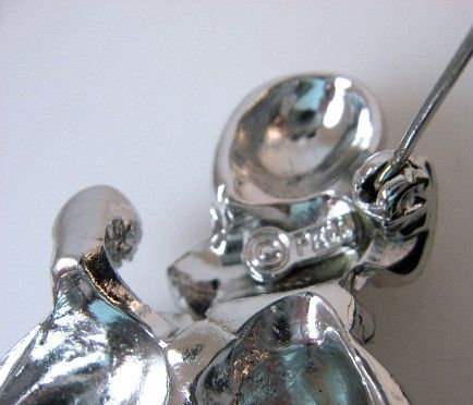 Adorable Pell Rhinestone Encrusted Poodle Figural Pin Adorable Pell Rhinestone Encrusted Poodle Figural Pin