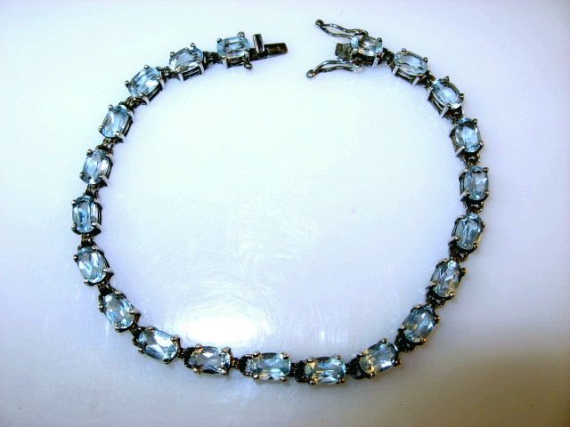 11.97ct Sky Blue Topaz Sterling Silver Tennis Bracelet 11.97ct Sky Blue Topaz Sterling Silver Tennis Bracelet