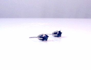 1.20ctw Blue Sapphire 14K White Gold Post Earrings 1.20ctw Blue Sapphire 14K White Gold Post Earrings