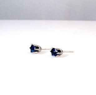 1.20ctw Blue Sapphire 14K White Gold Post Earrings 1.20ctw Blue Sapphire 14K White Gold Post Earrings