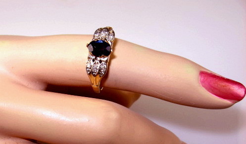 .61ct Diamond & Sapphire Estate 18 and 14K Gold Ring .61ct Diamond & Sapphire Estate 18 and 14K Gold Ring