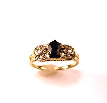 .61ct Diamond & Sapphire Estate 18 and 14K Gold Ring .61ct Diamond & Sapphire Estate 18 and 14K Gold Ring