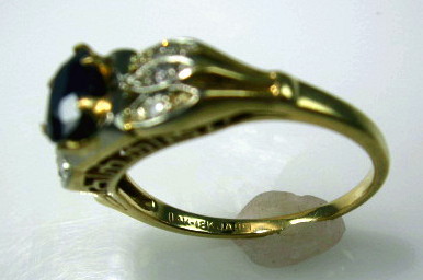 .61ct Diamond & Sapphire Estate 18 and 14K Gold Ring .61ct Diamond & Sapphire Estate 18 and 14K Gold Ring