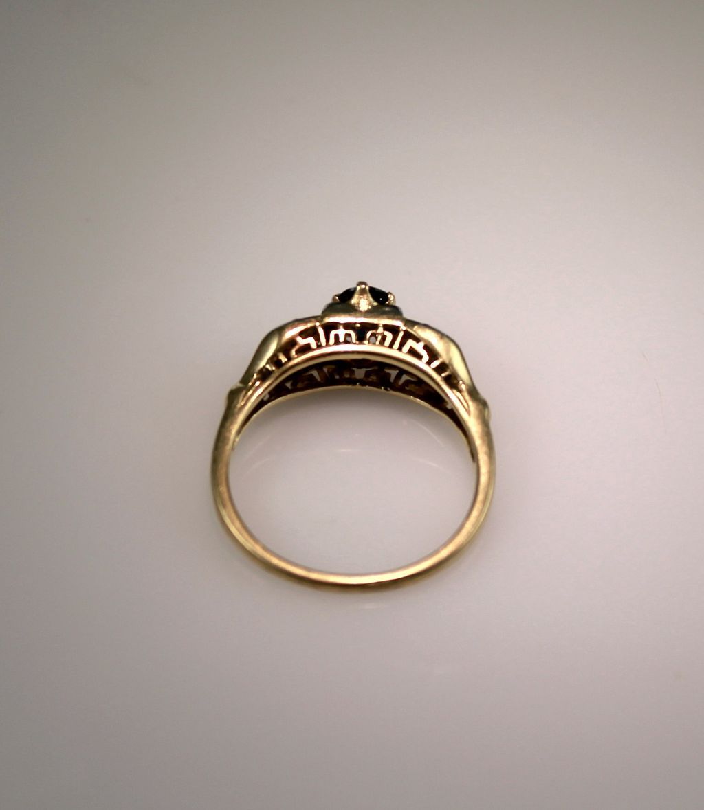 .61ct Diamond & Sapphire Estate 18 and 14K Gold Ring .61ct Diamond & Sapphire Estate 18 and 14K Gold Ring