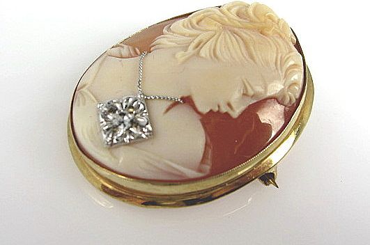 Closeout Sale-Victorian Estate Cameo Diamond Brooch/Pendant Circa Late 1800's Closeout Sale-Victorian Estate Cameo Diamond Brooch/Pendant Circa Late 1800's
