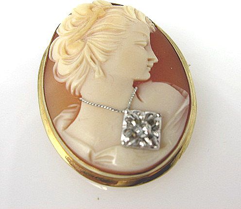 Closeout Sale-Victorian Estate Cameo Diamond Brooch/Pendant Circa Late 1800's Closeout Sale-Victorian Estate Cameo Diamond Brooch/Pendant Circa Late 1800's