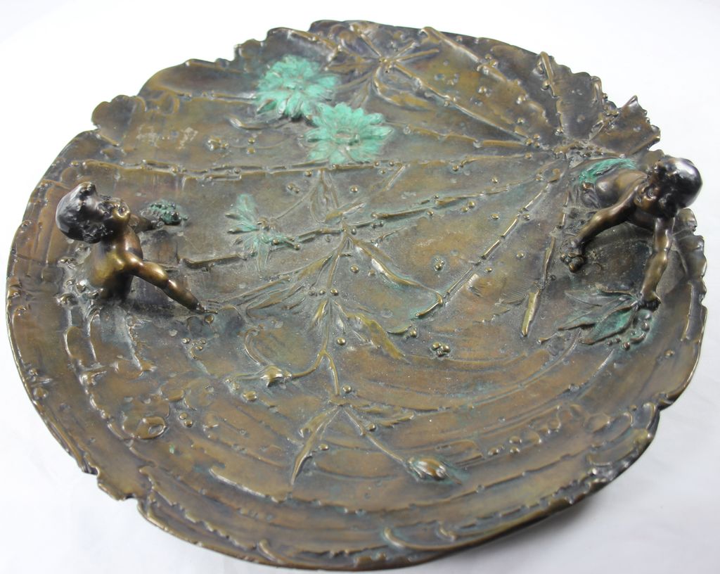 Unique Bronze Sculptural Platter After Clodion Unique Bronze Sculptural Platter After Clodion