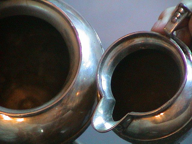 Very Lovely Antique Coffee or Teapot and Creamer 1880's- Silverplate Very Lovely Antique Coffee or Teapot and Creamer 1880's- Silverplate