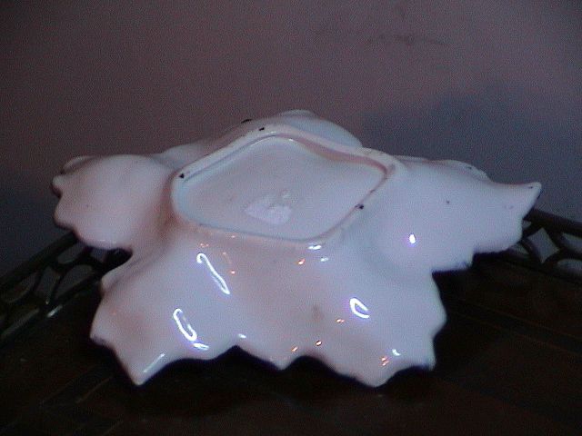Antique Leaf Shaped Candy Dish - Flow Blue Antique Leaf Shaped Candy Dish - Flow Blue