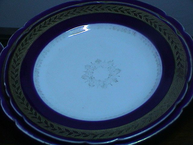 Vintage Royal Beyreuth Dishes - Cobalt/White with Gold Trim Vintage Royal Beyreuth Dishes - Cobalt/White with Gold Trim