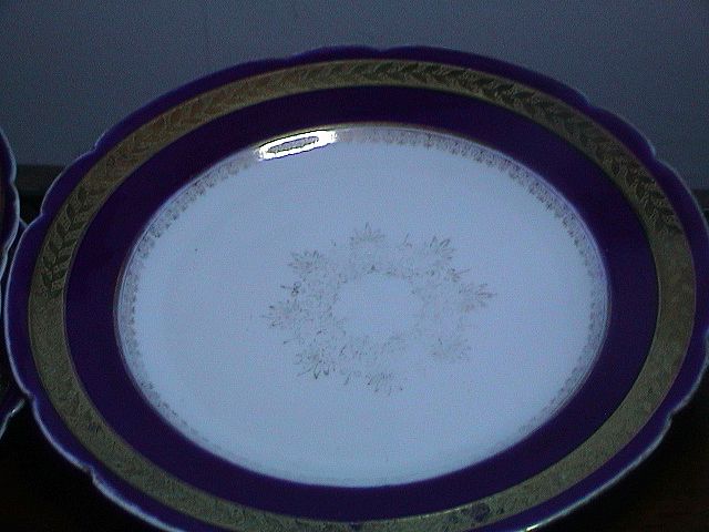 Vintage Royal Beyreuth Dishes - Cobalt/White with Gold Trim Vintage Royal Beyreuth Dishes - Cobalt/White with Gold Trim