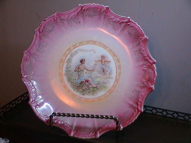 Floral Maiden and Cherub Plate Floral Maiden and Cherub Plate