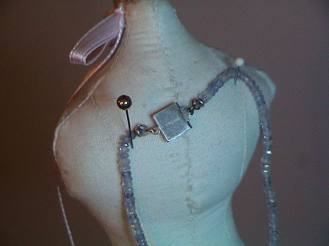 White and Blue Sapphire Bracelet with Sterling Silver Clasp White and Blue Sapphire Bracelet with Sterling Silver Clasp