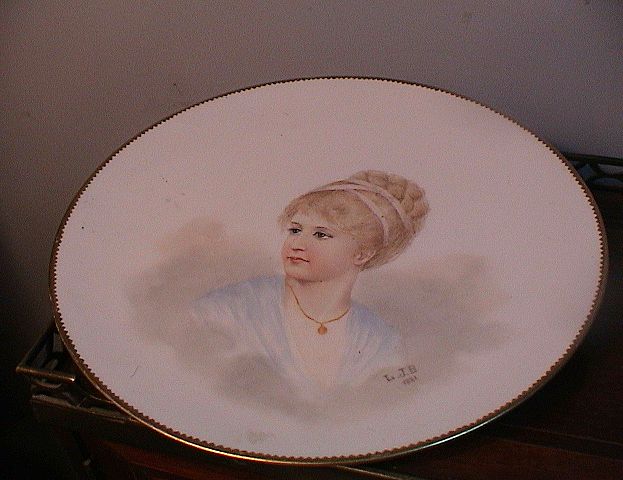 Signed Hand Painted Portrait Plate Signed Hand Painted Portrait Plate