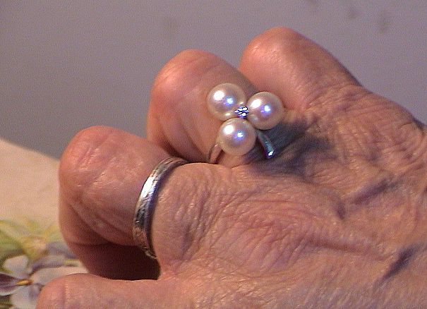 Three Pearl and Diamond Ring - Size 7 - 14K White Gold Three Pearl and Diamond Ring - Size 7 - 14K White Gold