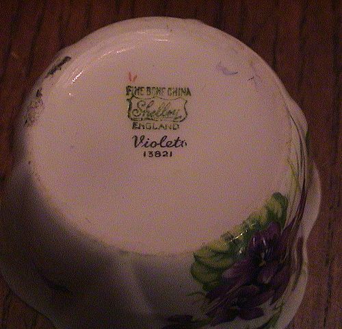 Shelley Violets Fine Bone China --- Sugar Bowl Shelley Violets Fine Bone China --- Sugar Bowl