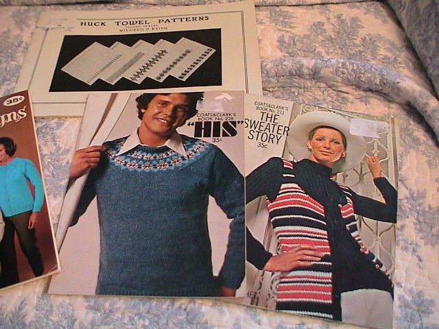 9 Craft books from 1960's; knit crochet; and Huck Toweling 9 Craft books from 1960's; knit crochet; and Huck Toweling