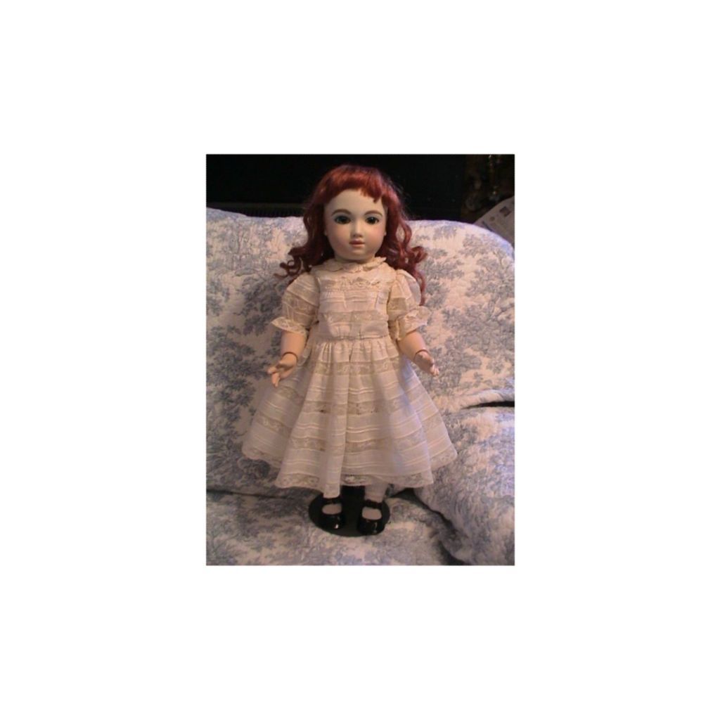 The lovelies white Dress with Tucks, Lace, and Puffed Sleeves The lovelies white Dress with Tucks, Lace, and Puffed Sleeves