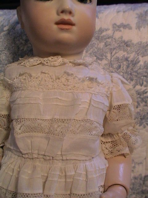 The lovelies white Dress with Tucks, Lace, and Puffed Sleeves The lovelies white Dress with Tucks, Lace, and Puffed Sleeves