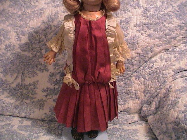 Very Beautiful Antique Silk Dress 15.5 to 17" doll Very Beautiful Antique Silk Dress 15.5 to 17" doll