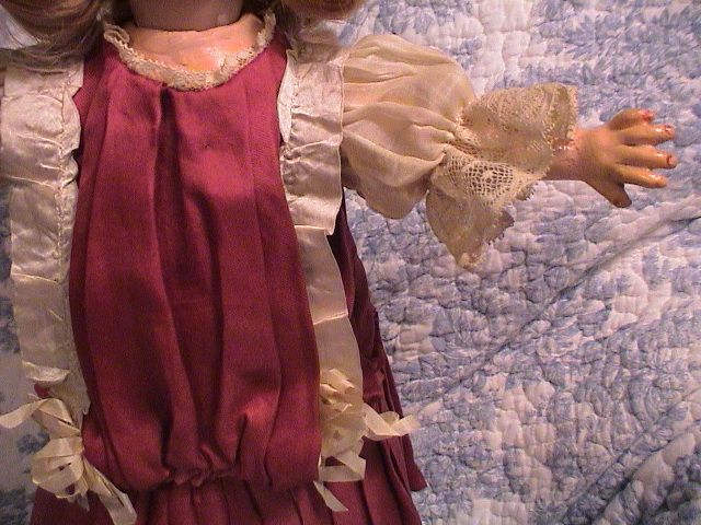 Very Beautiful Antique Silk Dress 15.5 to 17" doll Very Beautiful Antique Silk Dress 15.5 to 17" doll