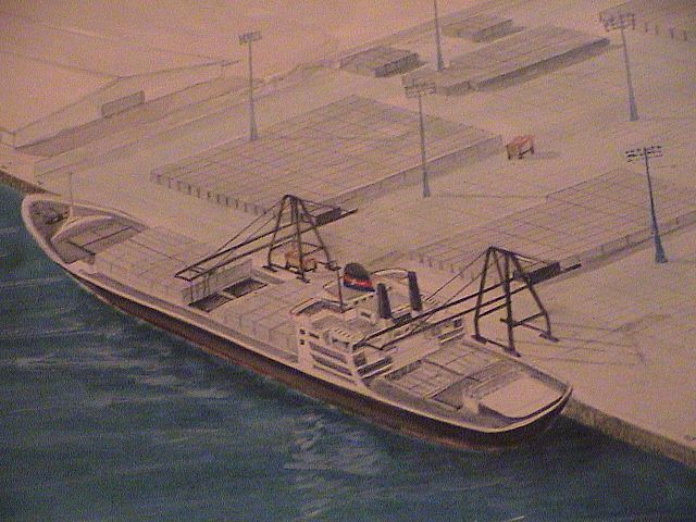 Watercolor Painting of a Port & Ships by DS Holler Watercolor Painting of a Port & Ships by DS Holler