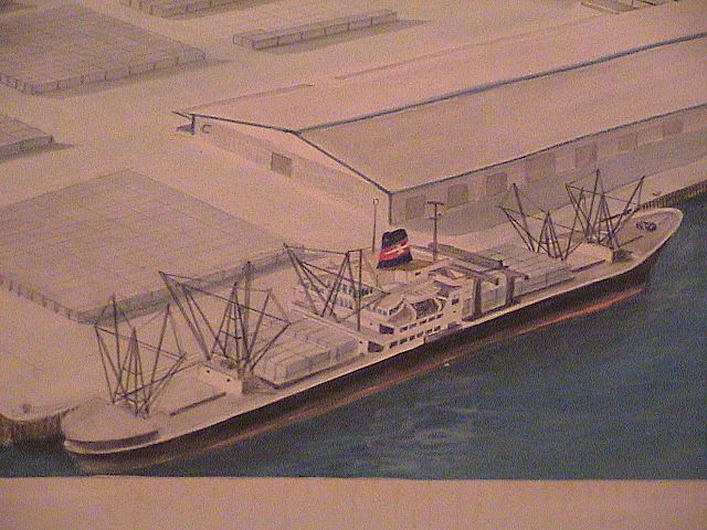 Watercolor Painting of a Port & Ships by DS Holler Watercolor Painting of a Port & Ships by DS Holler