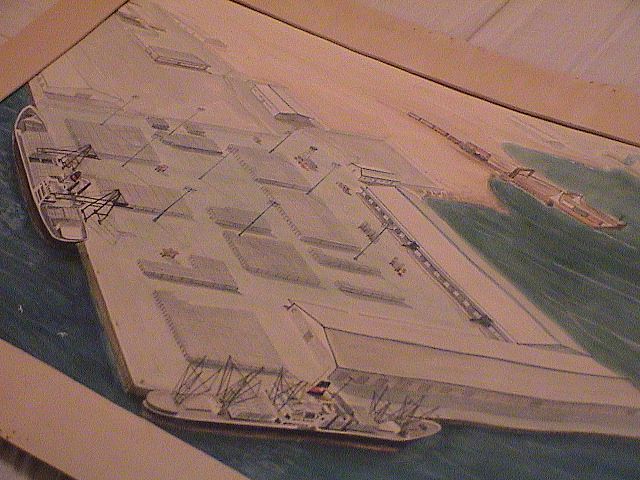 Watercolor Painting of a Port & Ships by DS Holler Watercolor Painting of a Port & Ships by DS Holler