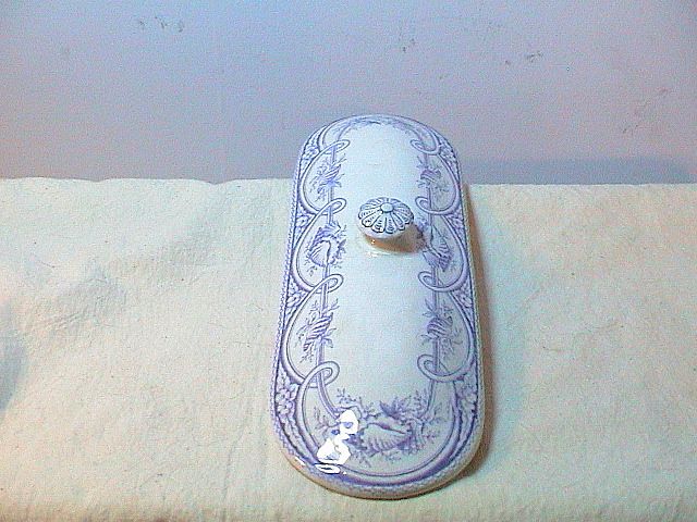 Blue and White Lid Unusual Shape Blue and White Lid Unusual Shape