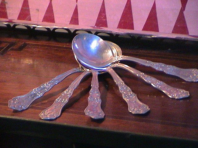Antique Silverplate Berry Spoons - Dated 1908 Antique Silverplate Berry Spoons - Dated 1908