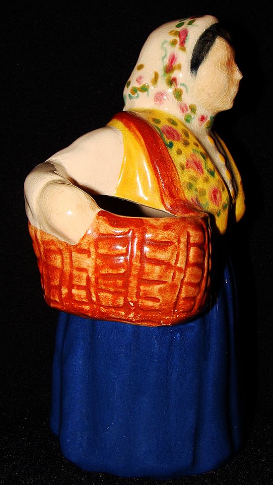 Brayton Laguna Pottery Peasant Lady w/Baskets Planter, Brayton Laguna Pottery Peasant Lady w/Baskets Planter,