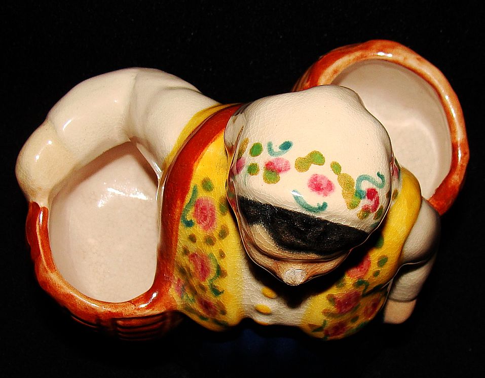 Brayton Laguna Pottery Peasant Lady w/Baskets Planter, Brayton Laguna Pottery Peasant Lady w/Baskets Planter,