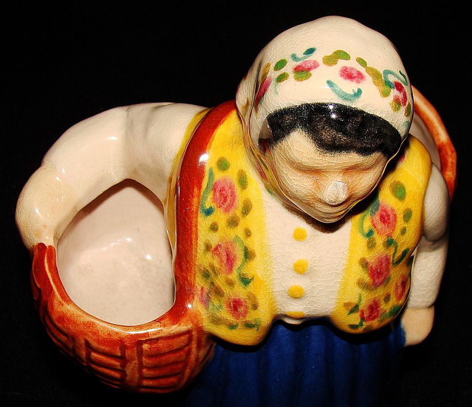 Brayton Laguna Pottery Peasant Lady w/Baskets Planter, Brayton Laguna Pottery Peasant Lady w/Baskets Planter,